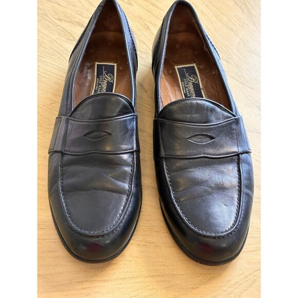 Vintage Bragano Cole Haan Italy Men 9.5 N Black Leather Dress Shoe Penny Loafers main image 12